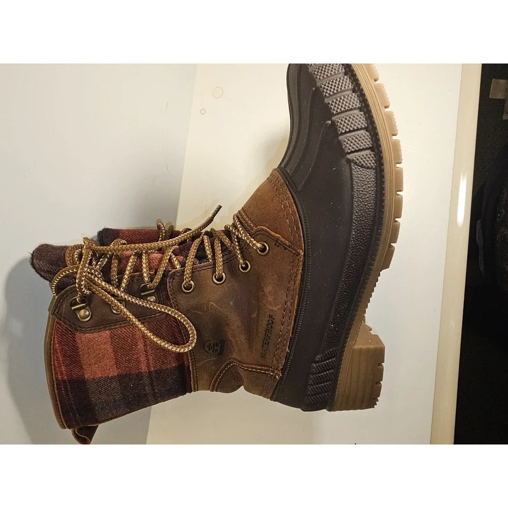 Kamik Sienna 2 Winter Duck Boots Women 8 Leather Rubber Lace Up Waterproof Brown